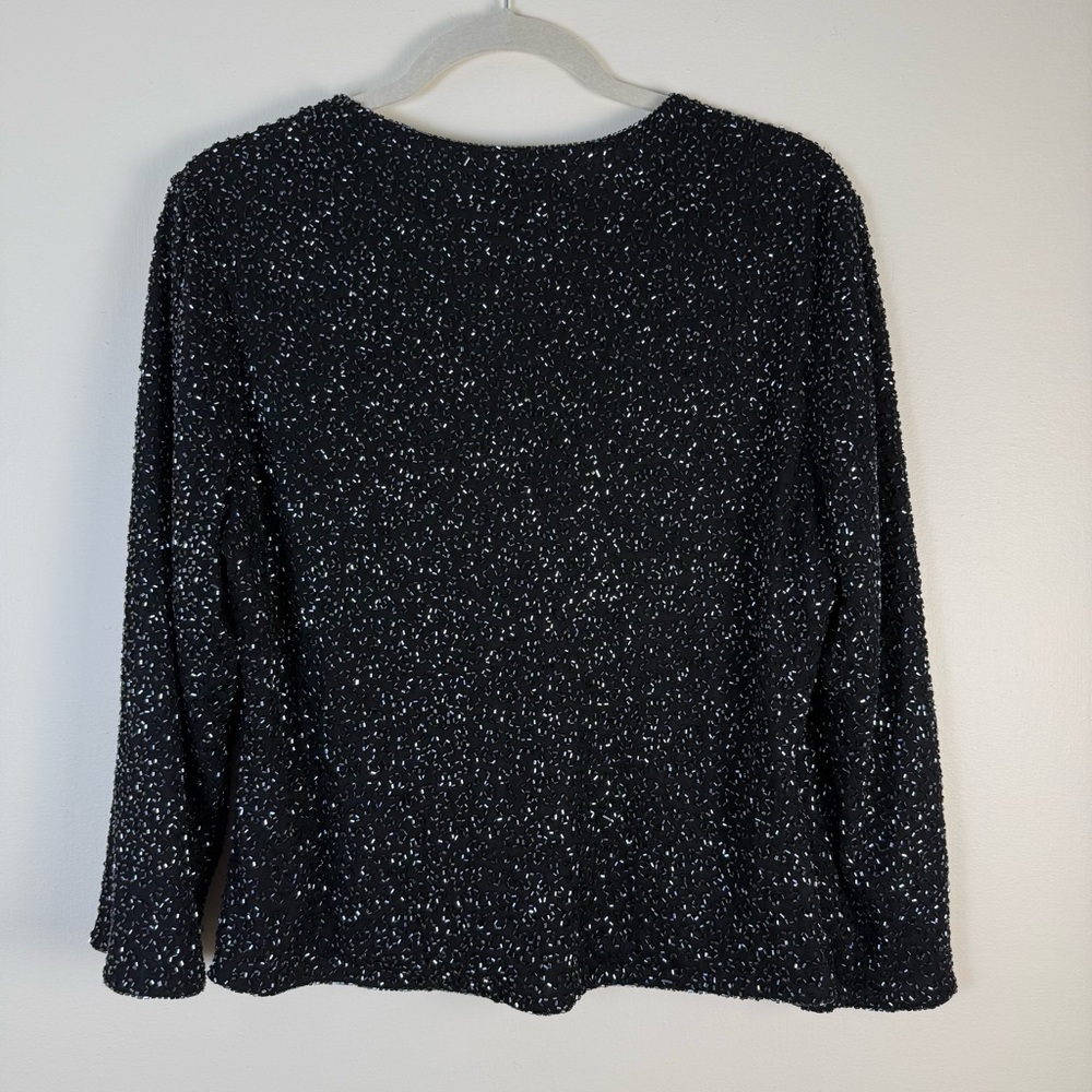 BRILLIANTE by J.A. Black Women's Embellishment Blouse Beads Lined sz XL Occasion - Picture 7 of 11